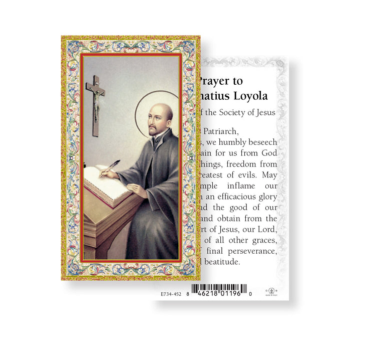 Saint Ignatius of Loyola Gold-Stamped Holy Card Keep God in Life