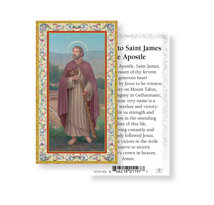 Saint James the Apostle Gold-Stamped Holy Card Keep God in Life