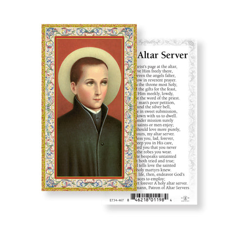 An Altar Server Gold-Stamped Holy Card Keep God in Life