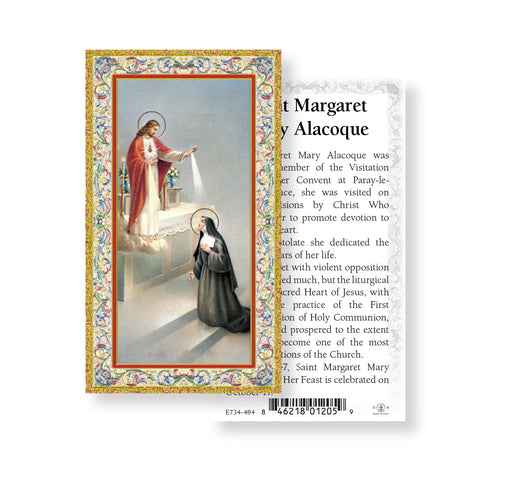 Saint Margaret Mary Alacoque Gold-Stamped Holy Card Keep God in Life