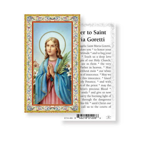 Saint Maria Goretti Gold Stamped Holy Card Keep God in Life