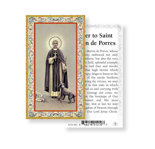 Saint Martin de Porres Gold-Stamped Holy Card Keep God in Life