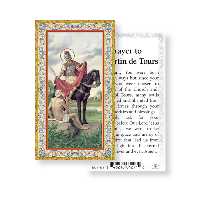 Saint Martin de Tours Gold-Stamped Holy Card Keep God in Life