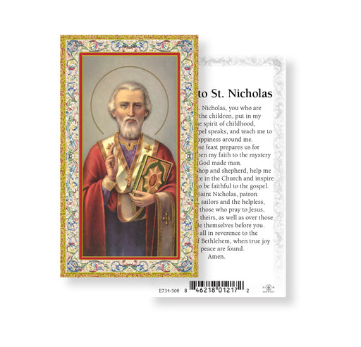 Saint Nicholas Gold-Stamped Holy Card Keep God in Life