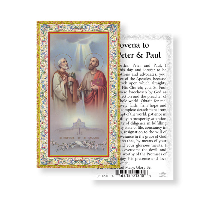 Saints Peter and Paul Gold-Stamped Holy Card Keep God in Life