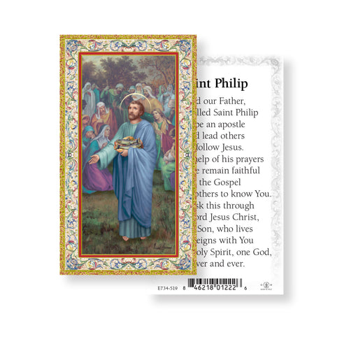 Saint Philip Gold-Stamped Holy Card Keep God in Life