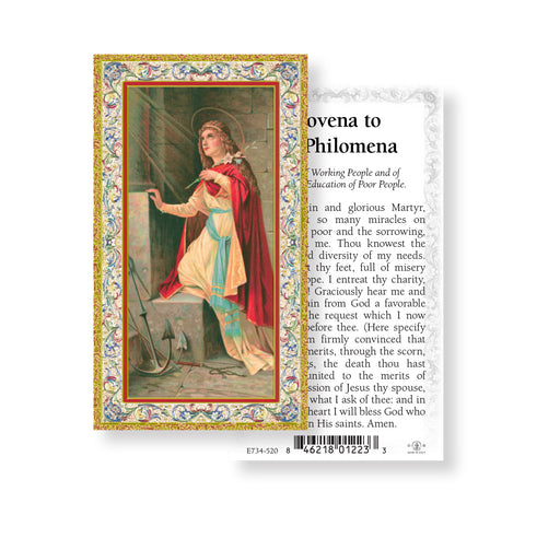 Saint Philomena Gold-Stamped Holy Card Keep God in Life