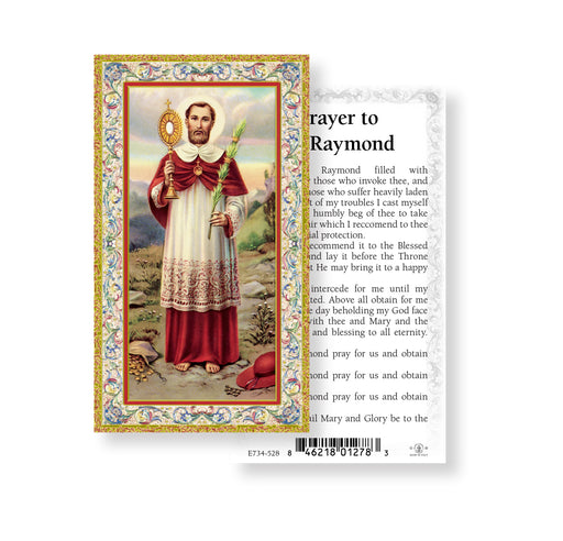 Saint Raymond Gold-Stamped Holy Card Keep God in Life