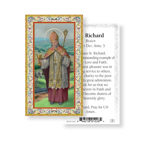 Saint Richard Gold-Stamped Holy Card Keep God in Life