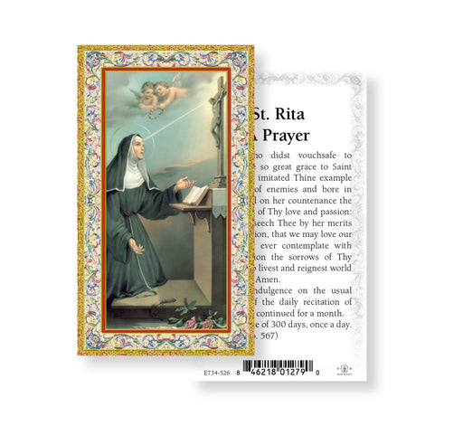 Saint Rita Gold-Stamped Holy Card Keep God in Life