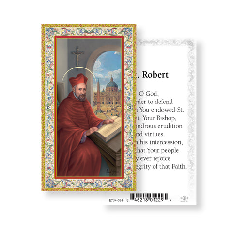 Saint Robert Gold-Stamped Holy Card Keep God in Life