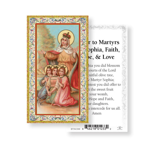 Saint Sophia Gold-Stamped Holy Card Keep God in Life