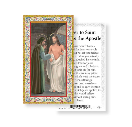 Saint Thomas the Apostle Gold-Stamped Holy Card Keep God in Life