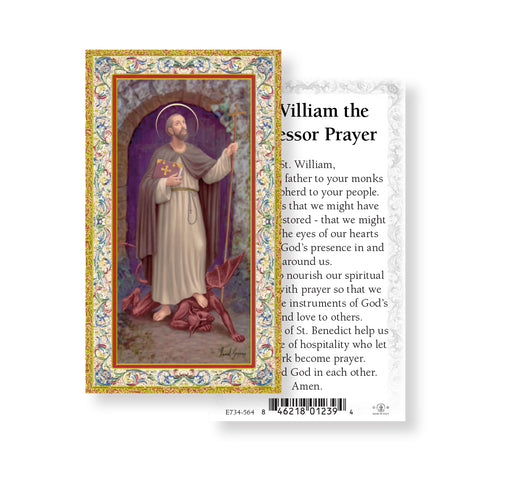 Saint William Gold-Stamped Holy Card Keep God in Life