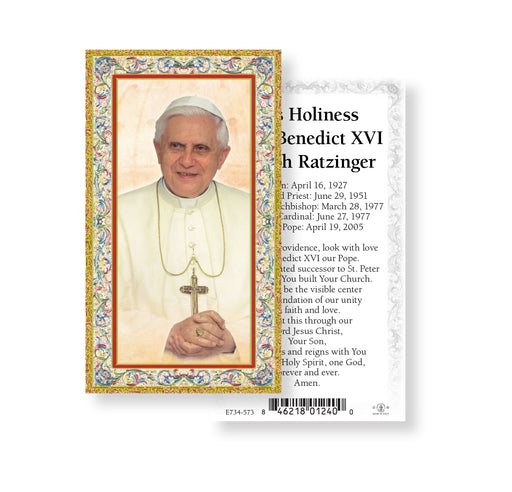 Pope Benedict XVI Gold-Stamped Holy Card Keep God in Life
