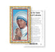 Saint Teresa of Calcutta Gold-Stamped Holy Card Keep God in Life