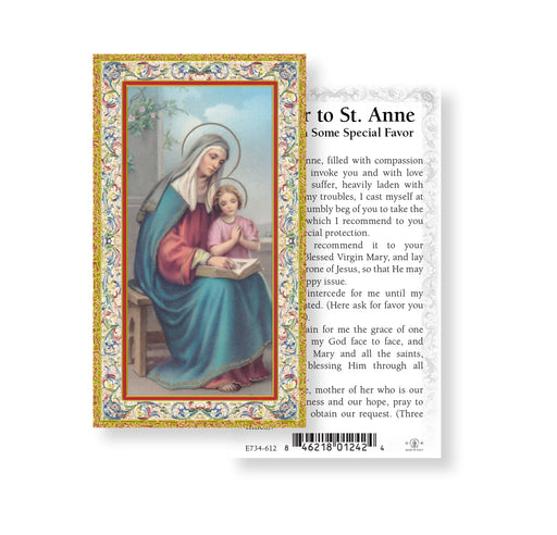 Saint Anne Gold-Stamped Holy Card Keep God in Life