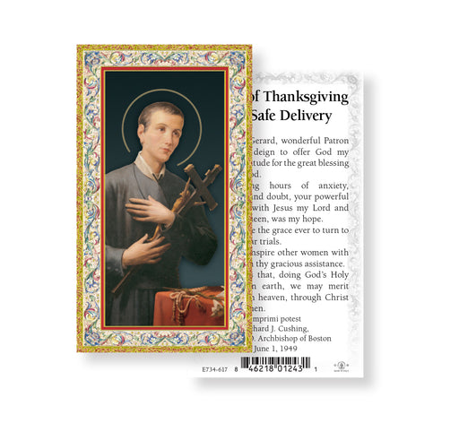 Saint Gerard Gold-Stamped Holy Card Keep God in Life