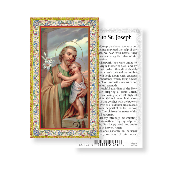 Saint Joseph Gold-Stamped Holy Card Keep God in Life