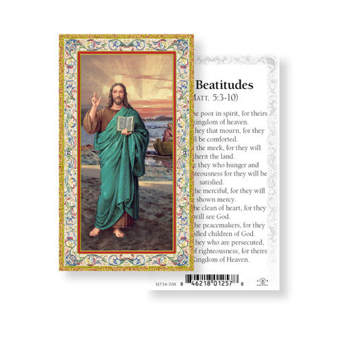 Beatitudes Gold-Stamped Holy Card Keep God in Life