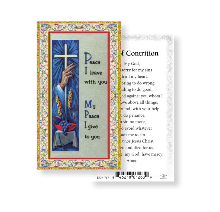 Act of Contrition Gold-Stamped Holy Card Keep God in Life