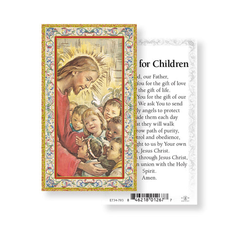 Prayer for Children Gold-Stamped Holy Card Keep God in Life