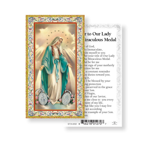 Our Lady of the Miraculous Medal Gold-Stamped Holy Card Keep God in Life