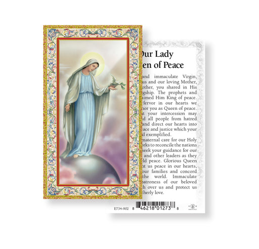 Our Lady Queen of Peace Gold-Stamped Holy Card Keep God in Life