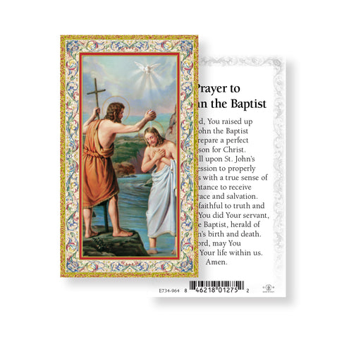 Saint John the Baptist Gold-Stamped Holy Card Keep God in Life