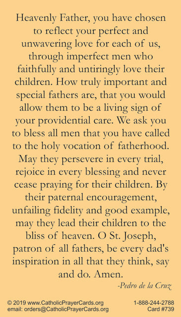 O St. Joseph Prayer for Fathers Prayer Card, 10-Pack Keep God in Life