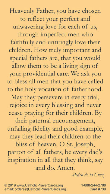 O St. Joseph Prayer for Fathers Prayer Card, 10-Pack Keep God in Life