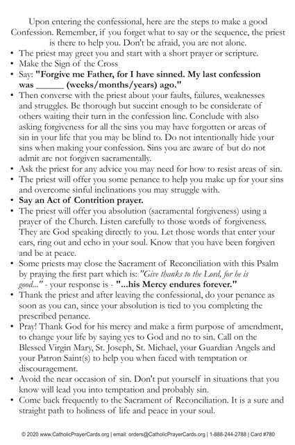 A Guide to Making a Good Confession Prayer Card, 5-Pack Keep God in Life
