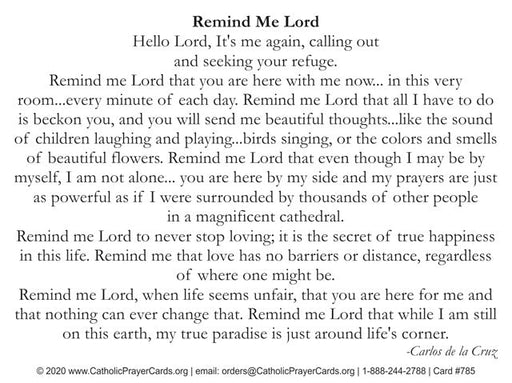 A Prayer for the Homebound LAMINATED Prayer Card (2 Pack) Keep God in Life