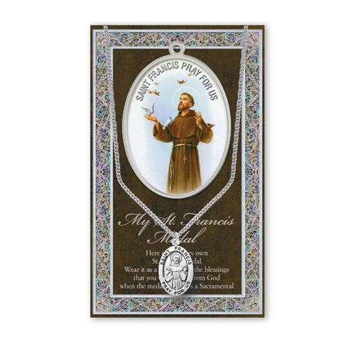 Saint Francis Biography Pamphlet and Patron Saint Medal Keep God in Life