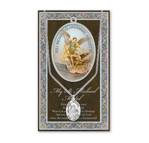 Saint Michael Biography Pamphlet and Patron Saint Medal Keep God in Life