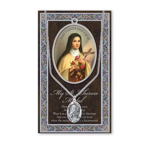 Saint Therese Biography Pamphlet and Patron Saint Medal Keep God in Life
