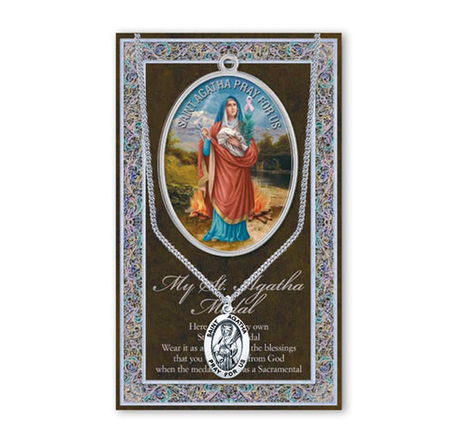 Saint Agatha Biography Pamphlet and Patron Saint Medal Keep God in Life