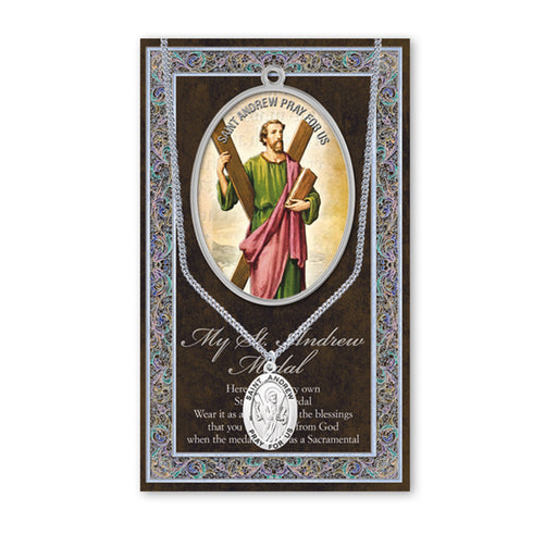 Saint Andrew Biography Pamphlet and Patron Saint Medal Keep God in Life