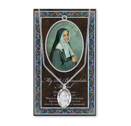 Saint Bernadette Biography Pamphlet and Patron Saint Medal Keep God in Life