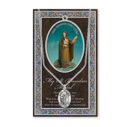 Saint Brendan Biography Pamphlet and Patron Saint Medal Keep God in Life