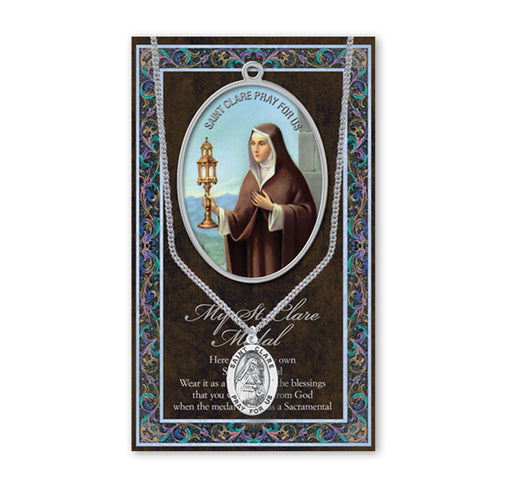 Saint Clare Biography Pamphlet and Patron Saint Medal Keep God in Life