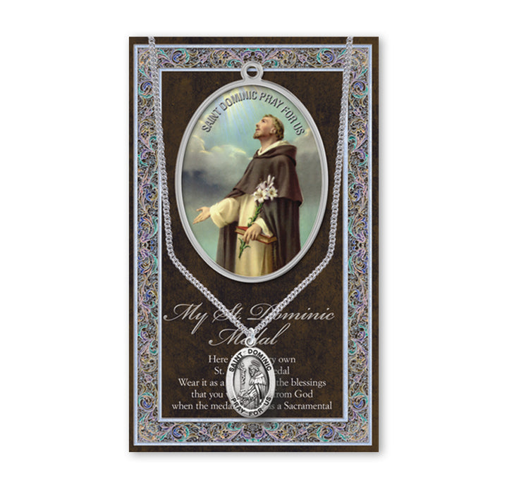 Saint Dominic Biography Pamphlet and Patron Saint Medal Keep God in Life