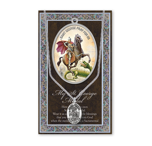 Saint George Biography Pamphlet and Patron Saint Medal Keep God in Life