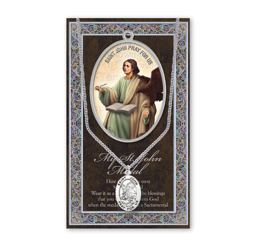Saint John Biography Pamphlet and Patron Saint Medal Keep God in Life