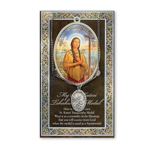 Saint Kateri Tekakwitha Biography Pamphlet and Patron Saint Medal Keep God in Life