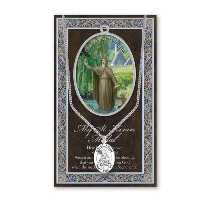Saint Kevin Biography Pamphlet and Patron Saint Medal Keep God in Life