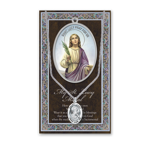 Saint Lucy Biography Pamphlet and Patron Saint Medal Keep God in Life