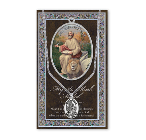 Saint Mark Biography Pamphlet and Patron Saint Medal Keep God in Life