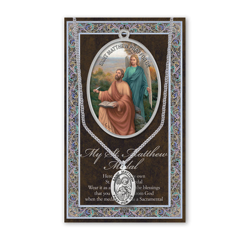 Saint Matthew Biography Pamphlet and Patron Saint Medal Keep God in Life