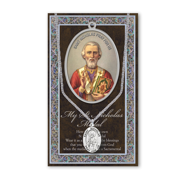 Saint Nicholas Biography Pamphlet and Patron Saint Medal Keep God in Life
